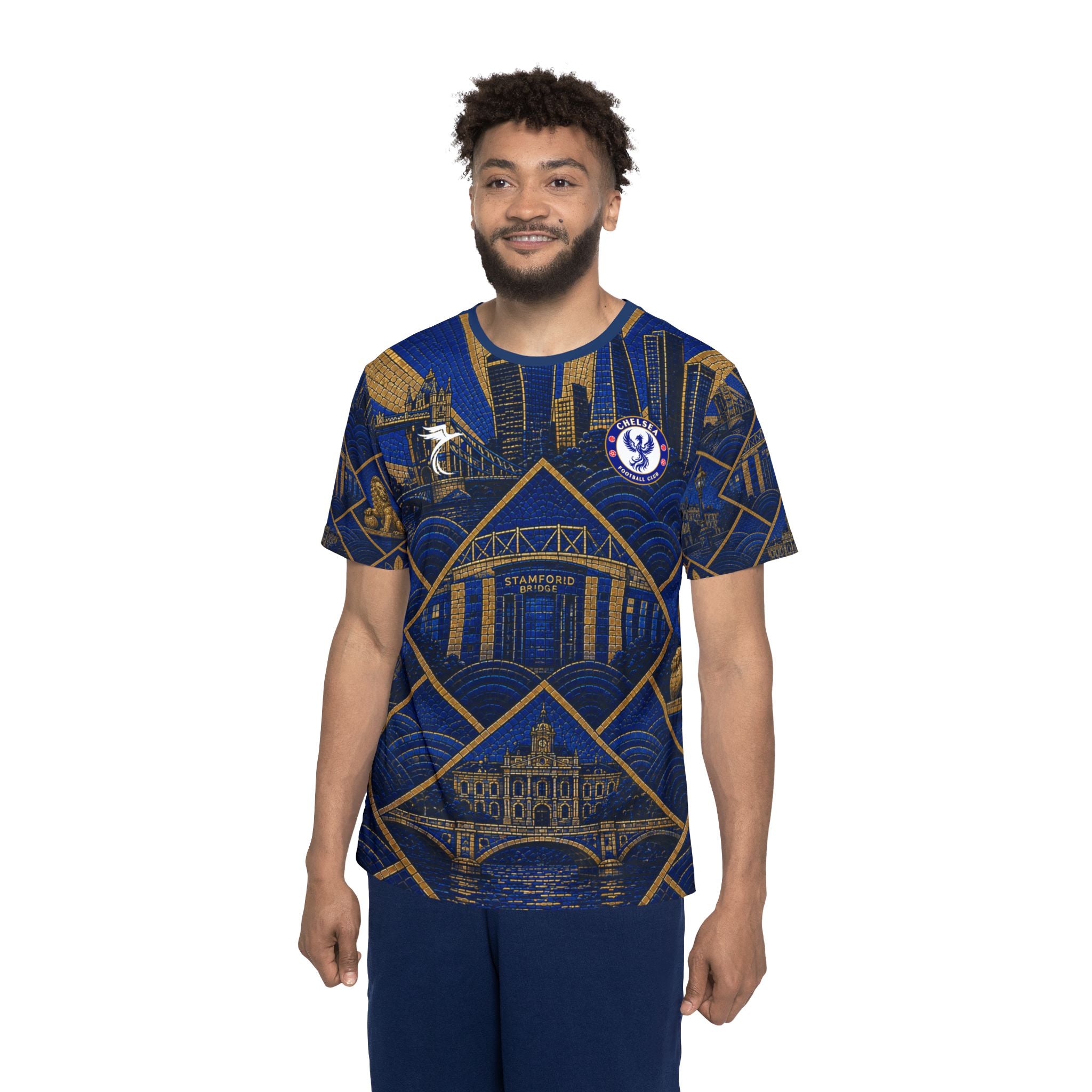 Men's Blue Soccer Jersey — 'Palmer 10' All-Over Print