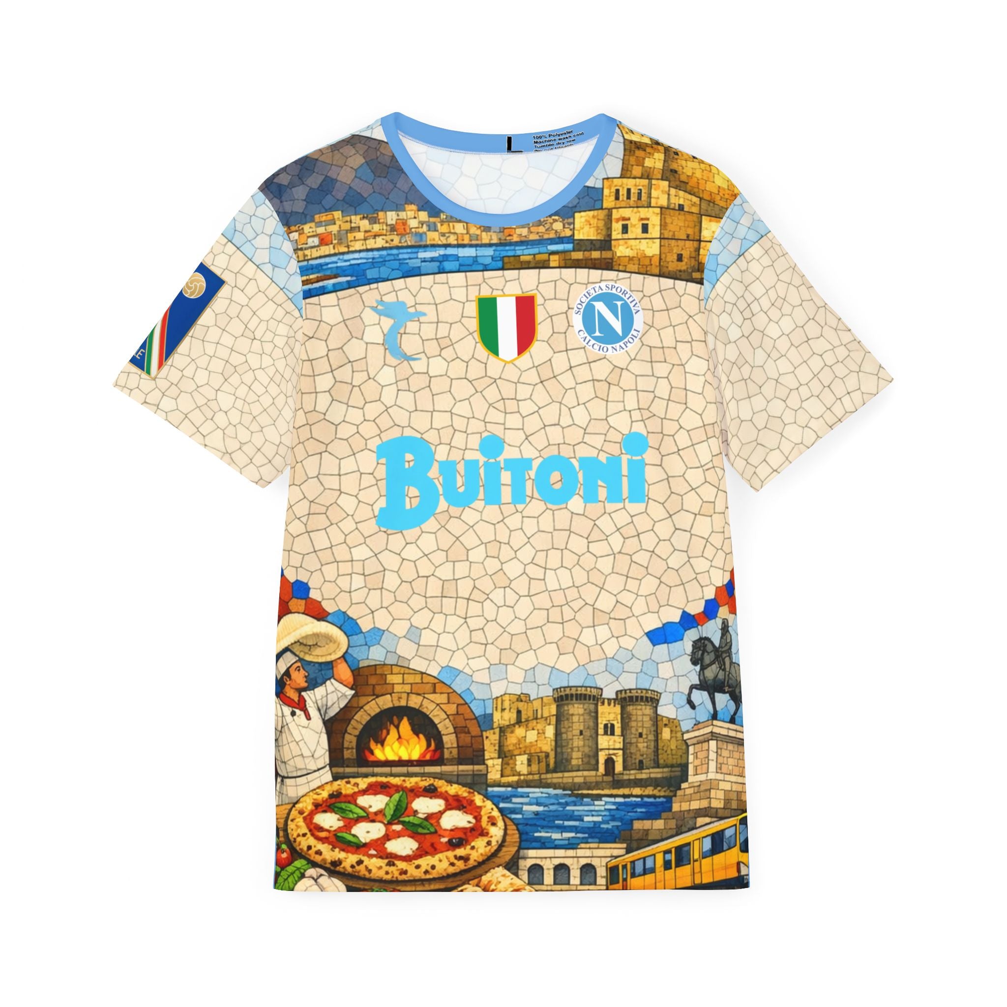 Maradona #10 Naples Mosaic Soccer Jersey — Buitoni Retro Tribute