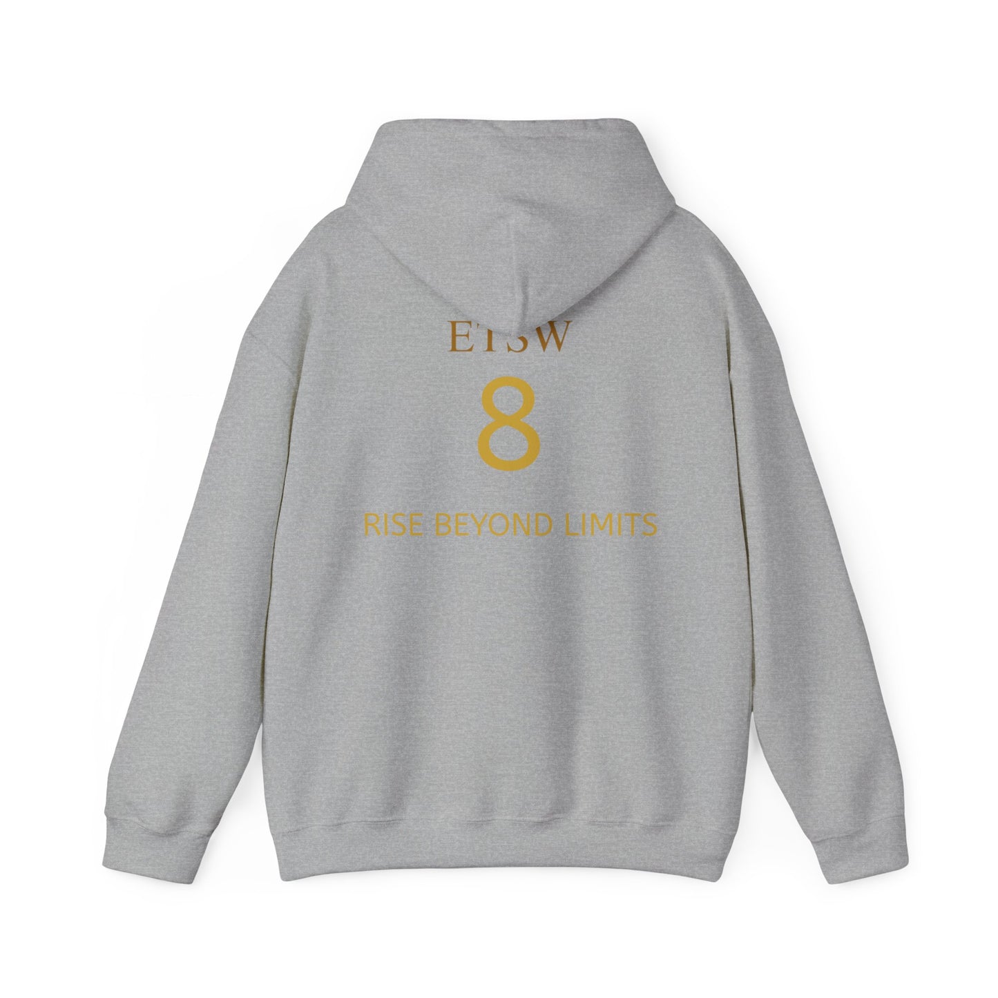 Rise Beyond Limits hoodie | Minimal gold crescent logo sweatshirt