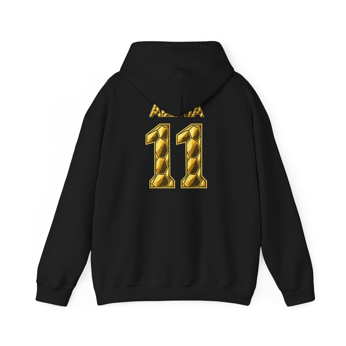 Alexia Putellas #11 Ballon d'Or hoodie in black and gold