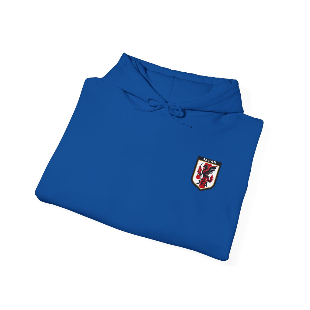 Japan Soccer Jersey Hoodie — Custom 'Minoma 7' Back Number with Crest Chest