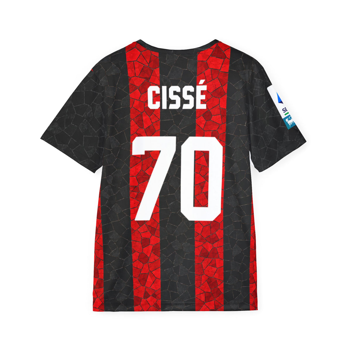 Soccer Jersey — Red & Black Striped Custom Name/Number