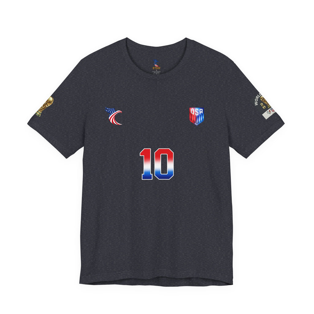 USA Shield Chest Logo T‑Shirt — Patriotic Minimalist Tee