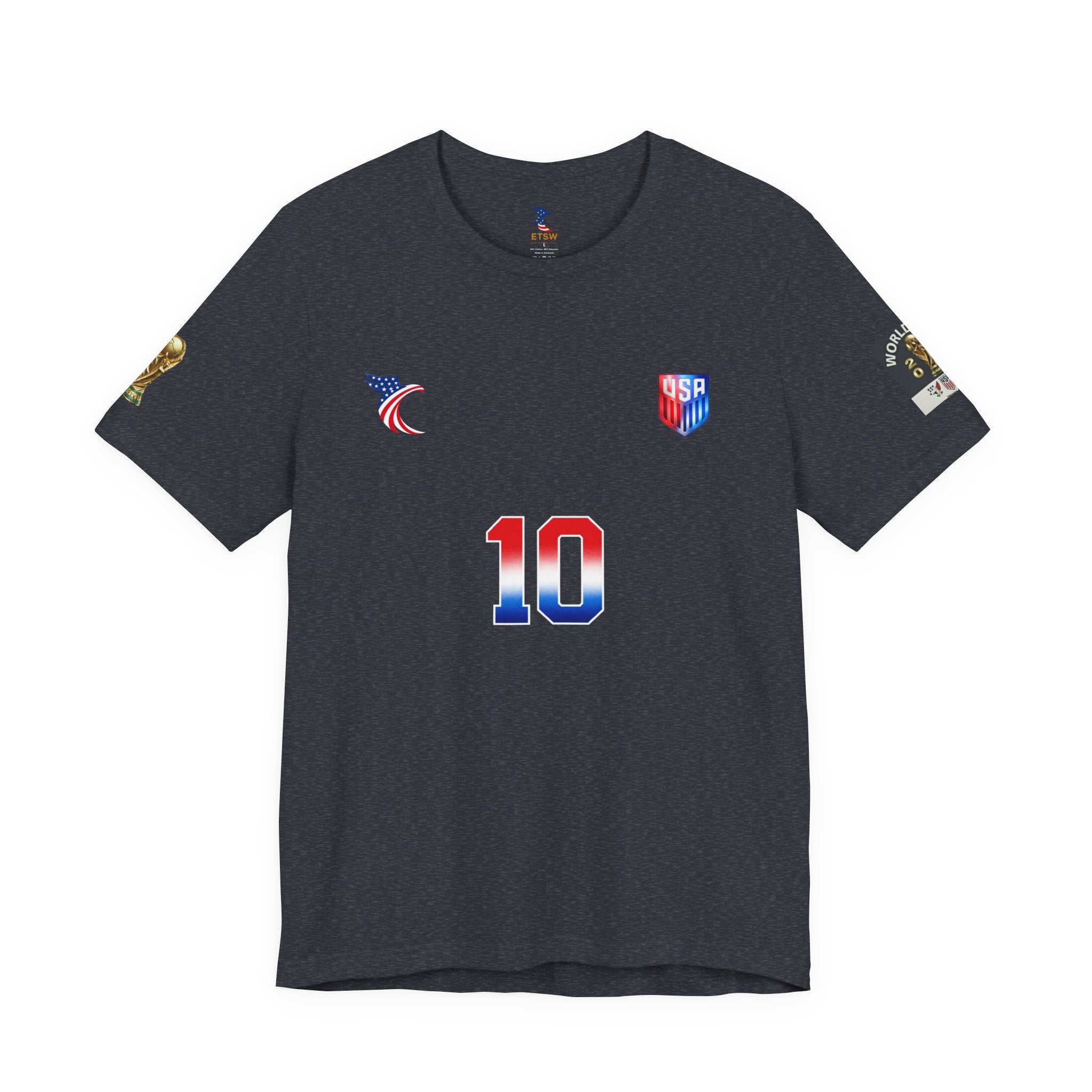 USA Shield Chest Logo T‑Shirt — Patriotic Minimalist Tee