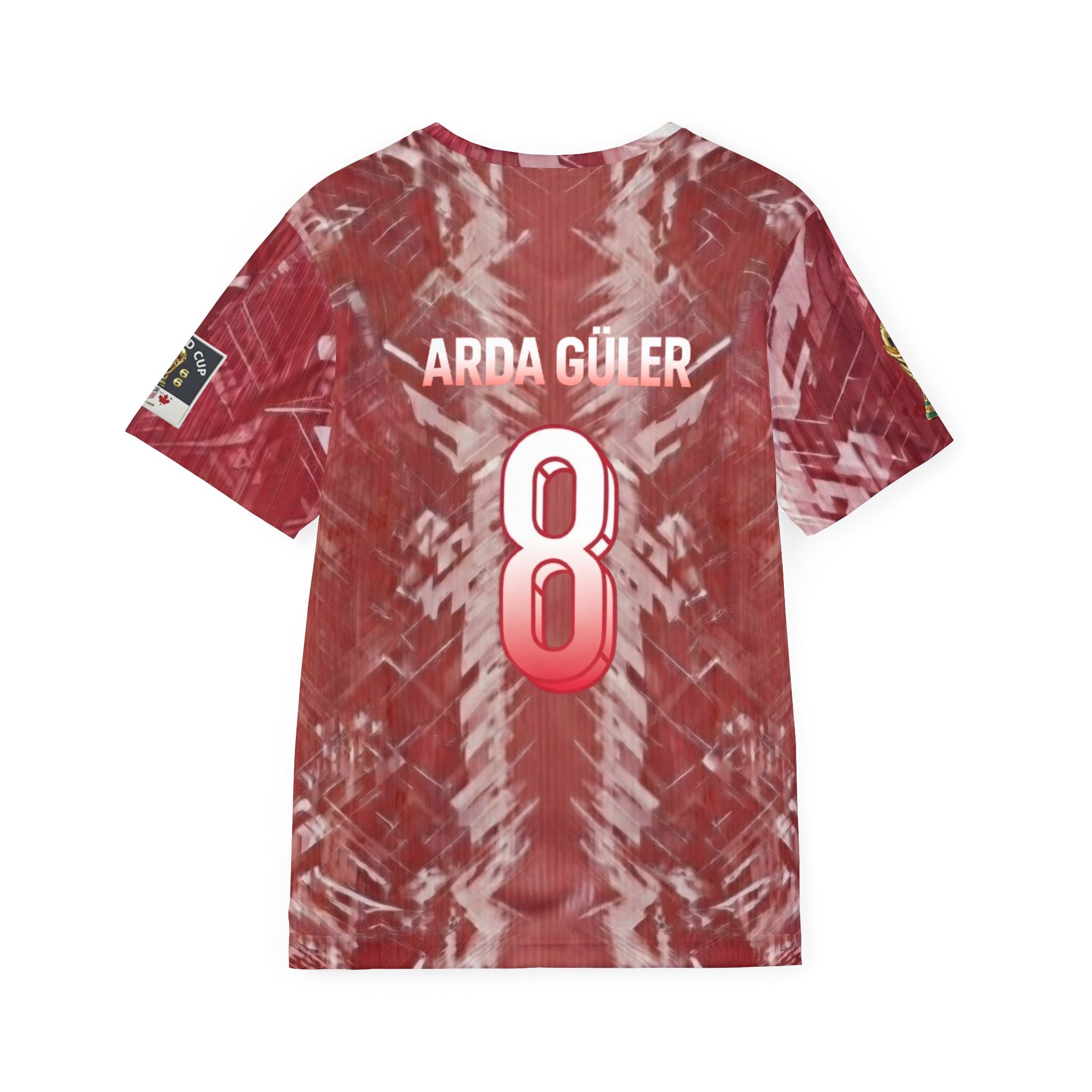 Soccer Jersey — Red Arda Güler #8 Full-Print Sports Shirt