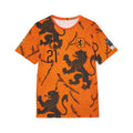 Men's Football Jersey — F. De Jong #21 Orange & Black National Team Shirt