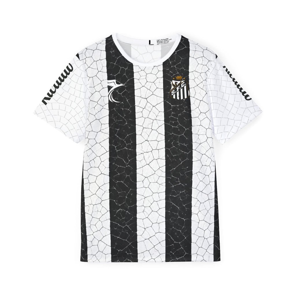 Neymar Jr. #10 Black & White Striped Soccer Jersey