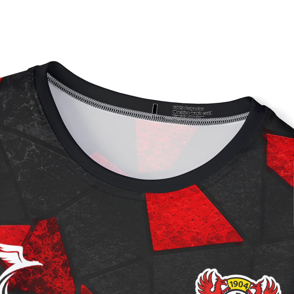 Bayer Leverkusen Grimaldo #20 Men's Soccer Jersey — Red Black Mosaic Sports Tee