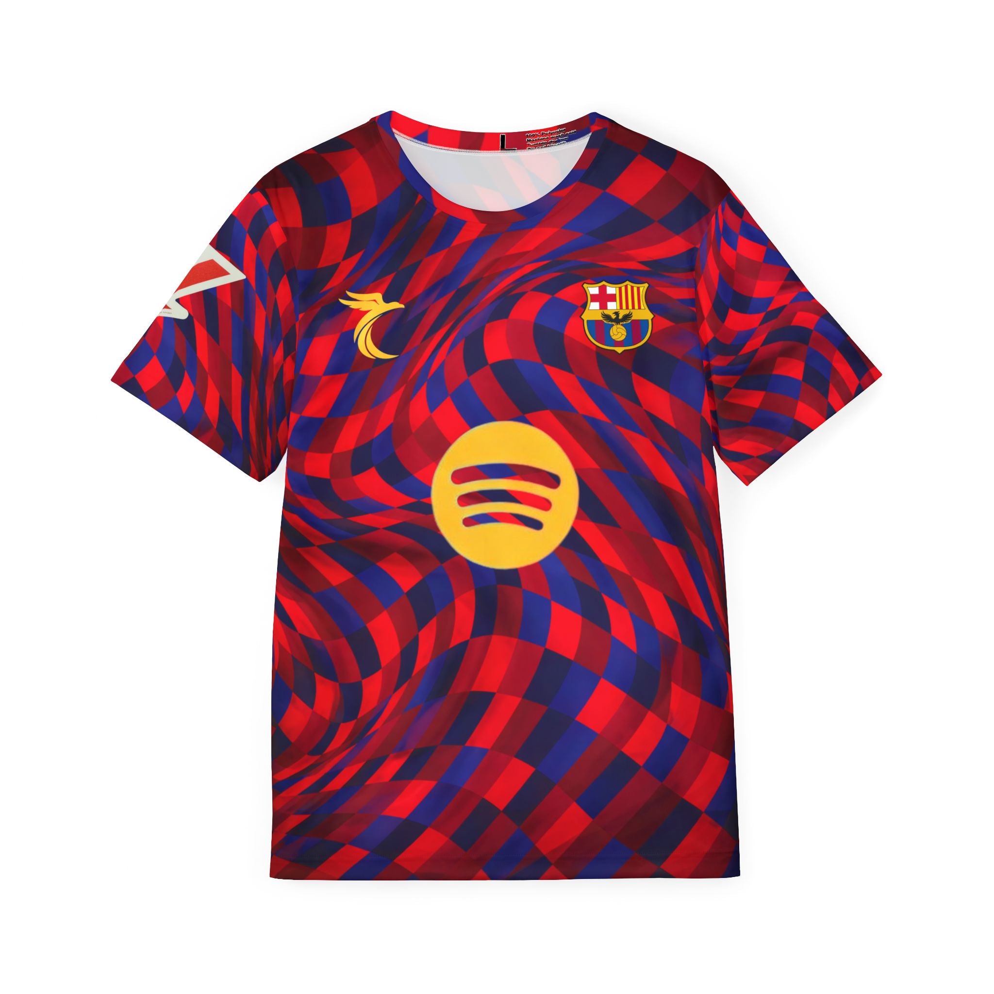 Men's Soccer Jersey – Red & Blue Swirl Custom Number 27