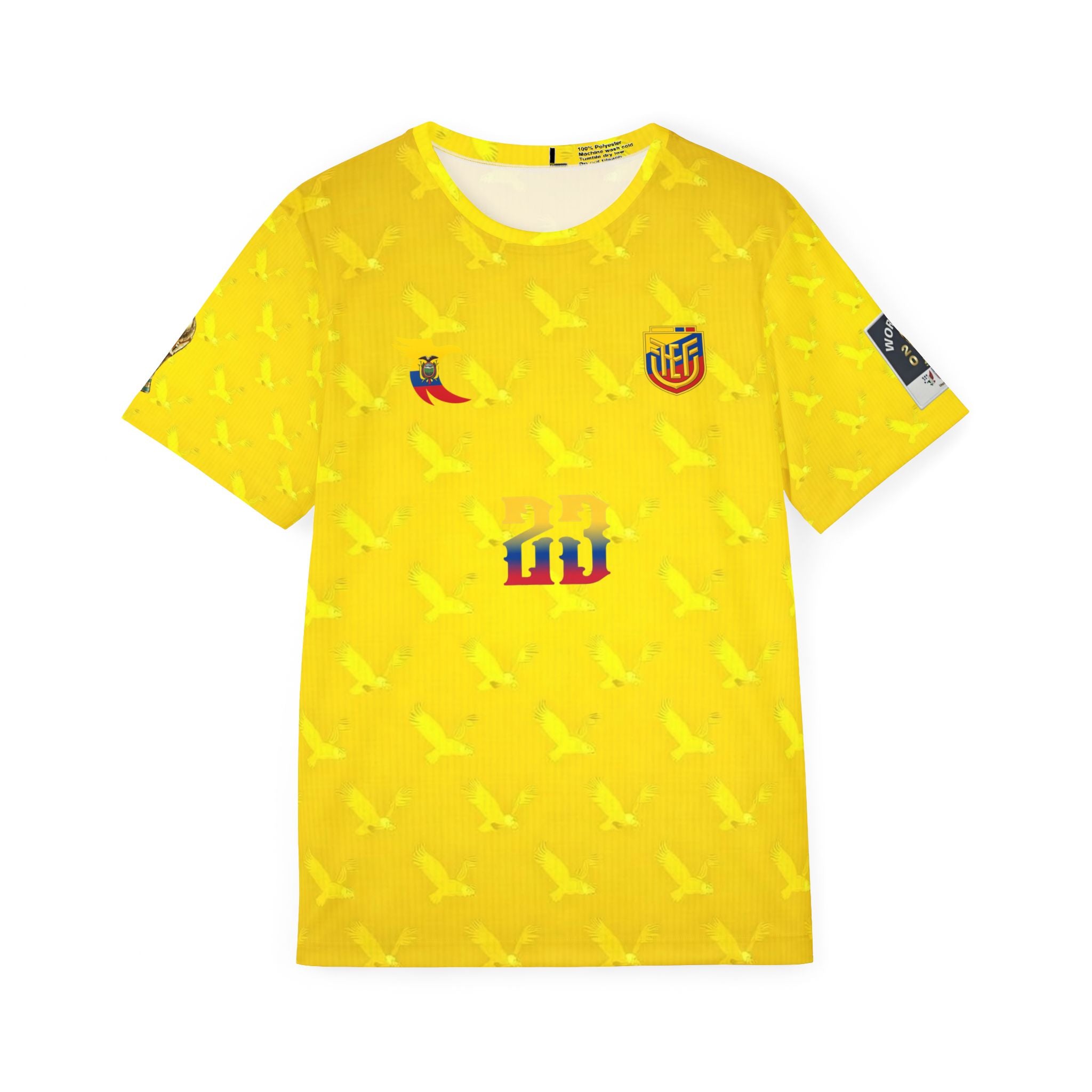 Ecuador Caicedo #23 Soccer Jersey — M. Caicedo #23 Yellow Fan Shirt