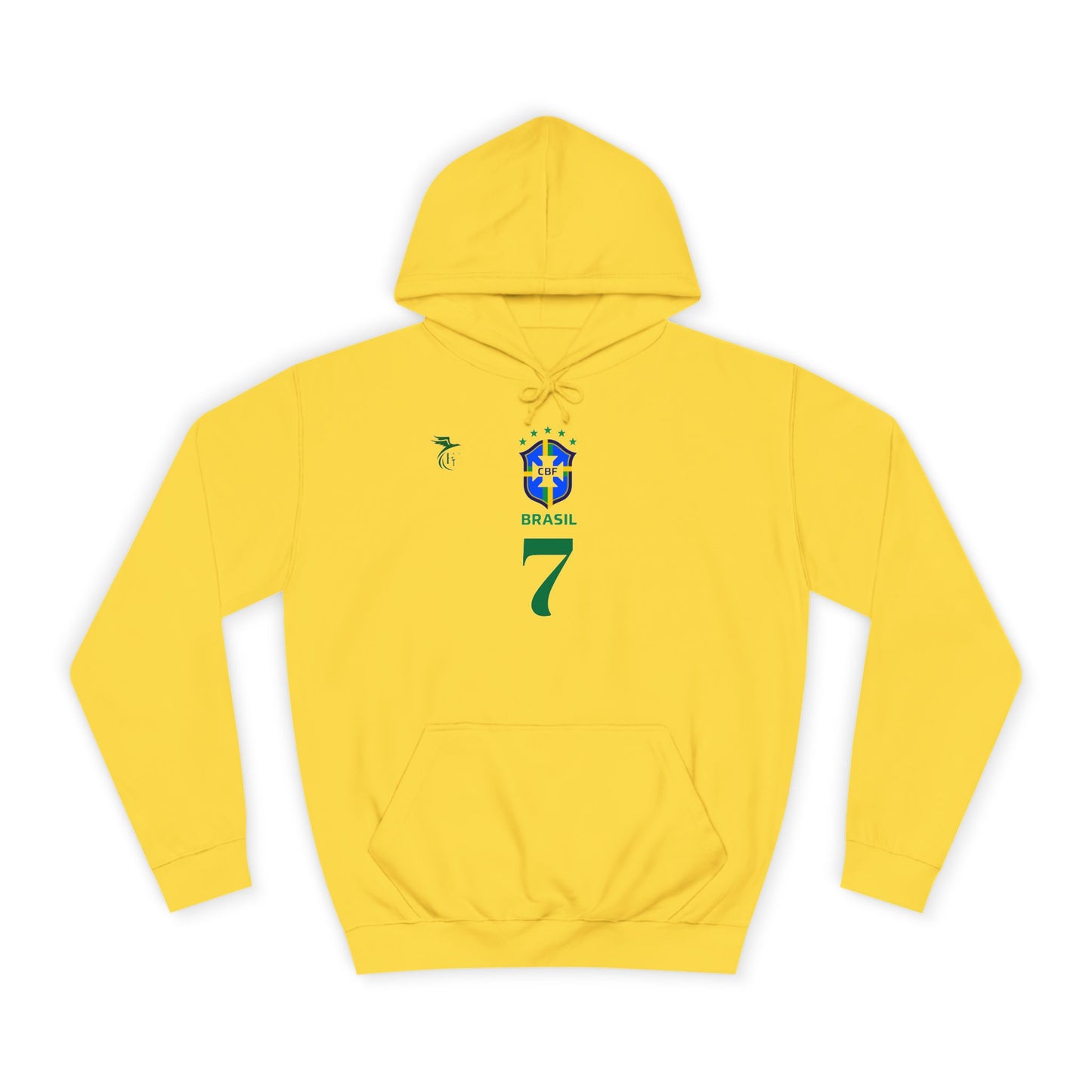 Vini Jr #7 Yellow Brazilian Soccer Fan Unisex Hoodie image 0